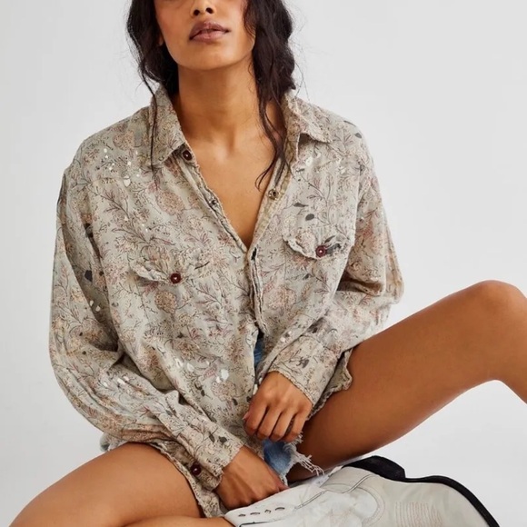 Free People Mexicana Lightning Strikes Western Boot White Distressed - Picture 3 of 11